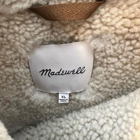 Madewell Womens Oversized Shearling Motorcycle Jacket Acorn Size XL EUC!! - Picture 10 of 10